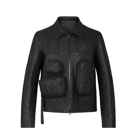 monogram embossed utility jacket